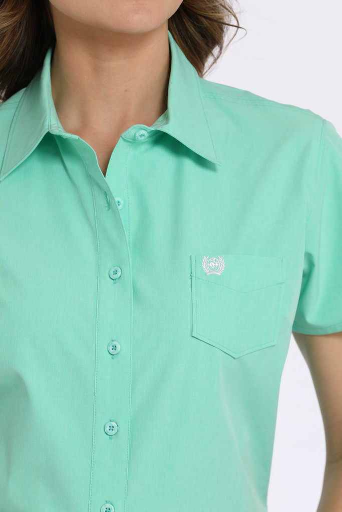 Women's Cinch S/S, ArenaFlex, Solid Green