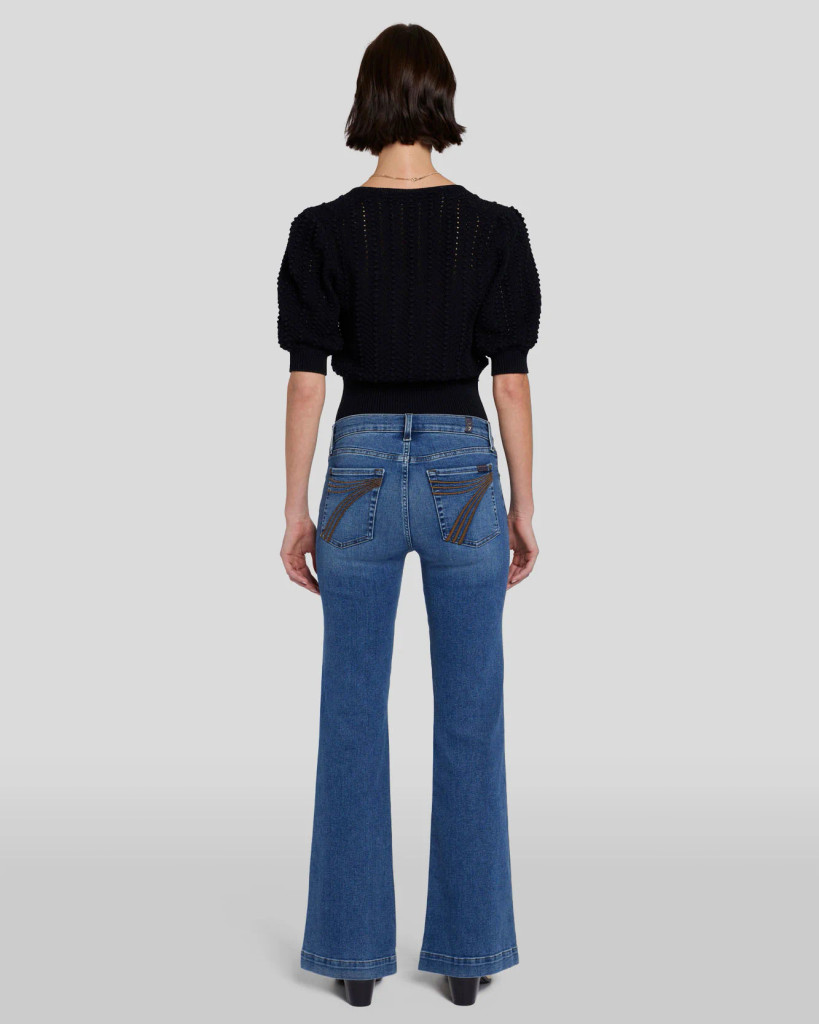 Women's 7FAMK Jeans, Dojo, Clara, Medium Wash, Gold 7