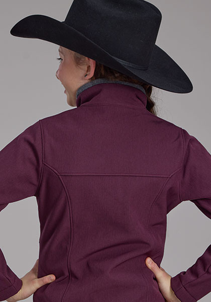 Girls Roper Jacket, Maroon Tech Fleece