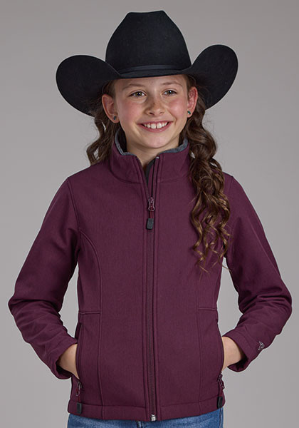 Girls Roper Jacket, Maroon Tech Fleece