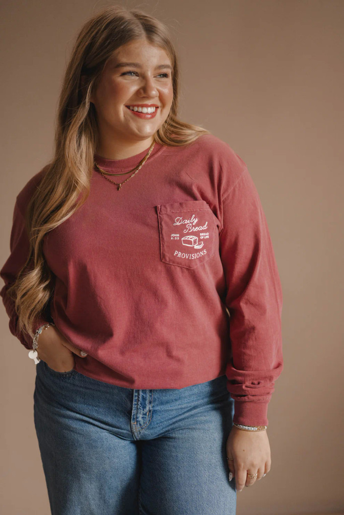 Women's DH L/S Tee, Daily Bread, Brick Red