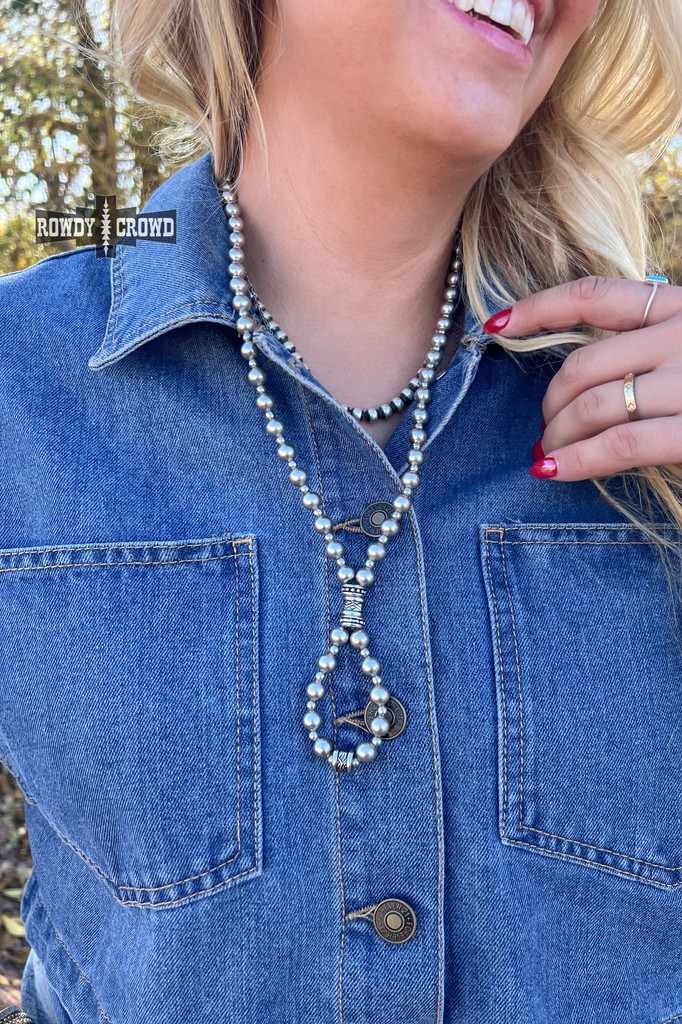 Rowdy Crowd Necklace, Mesa Moon, Silver Pearls