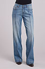 Women's Stetson Jeans, Mid Rise Wide Leg, Light Wash, Front Seam