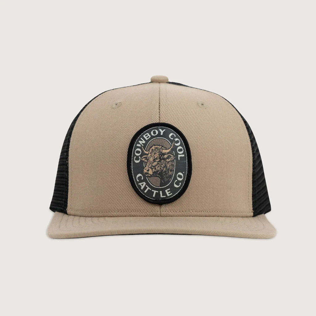 Cowboy Cool Cap, Cattle Company, Khaki & Black