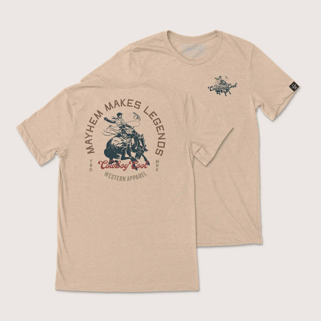 Men's Cowboy Cool Tee, Legends, Khaki