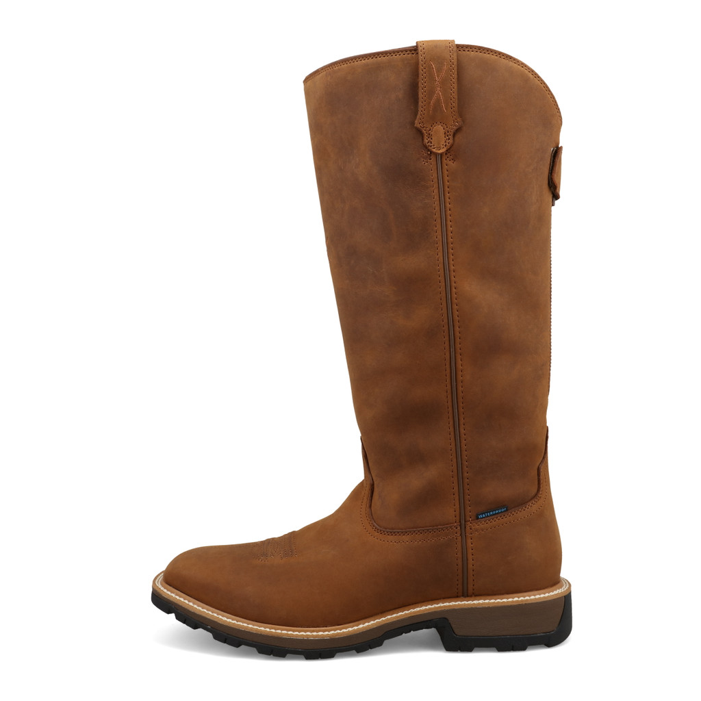Men's Twisted X Boot, 16" Ultralite X, Distressed Saddle Snake/Viper Guard