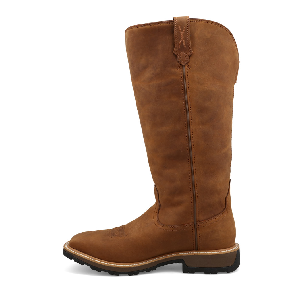 Men's Twisted X Boot, 16" Ultralite X, Distressed Saddle Snake/Viper Guard