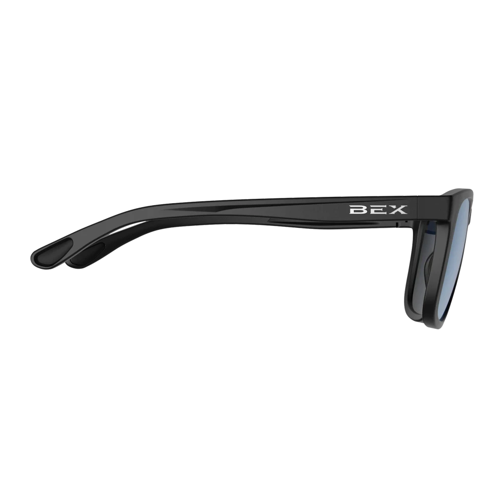 Bex Sunglasses, Zion, Black and Gray Frame, Sky Blue Lens