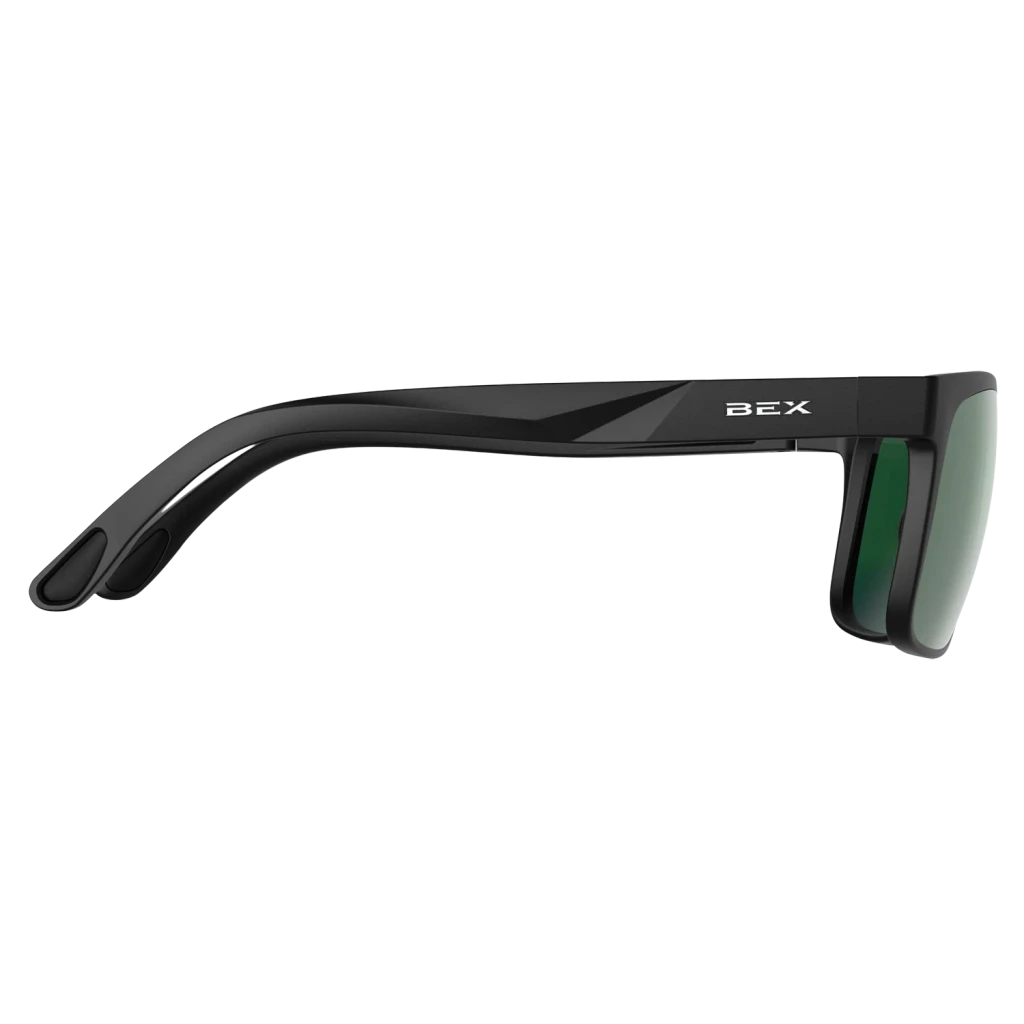 Bex Sunglasses, Jaebyrd X OTG, Black and Sienna Frame, Green Angler Pro Lens