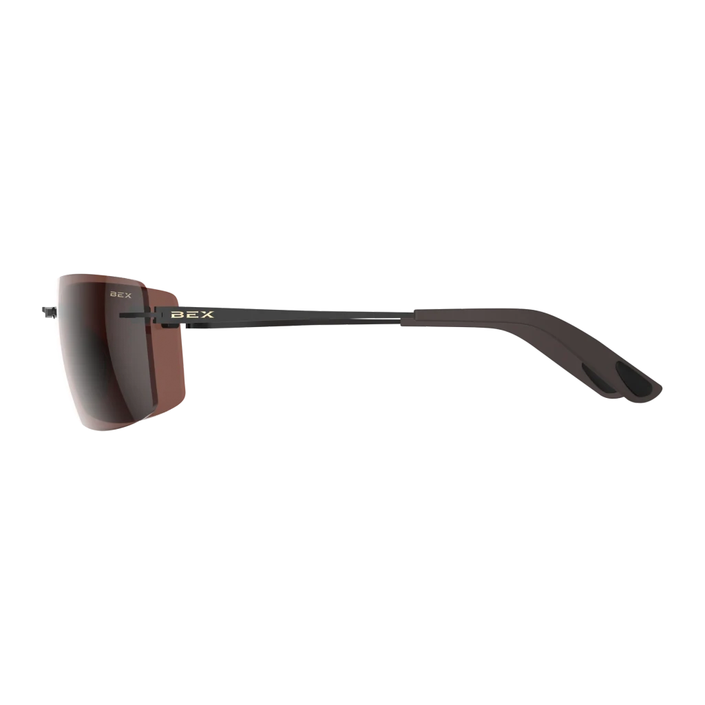 Bex Sunglasses, Fynnland XL OTG, Black Frame, Brown and Silver Lens