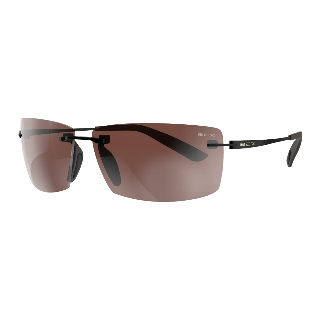 Bex Sunglasses, Fynnland XL OTG, Black Frame, Brown and Silver Lens