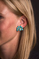 West & Co. Earrings, Half Flower Turquoise Post