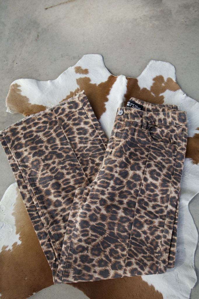 Women's 2Fly Jeans, Spot On, Cheetah Print