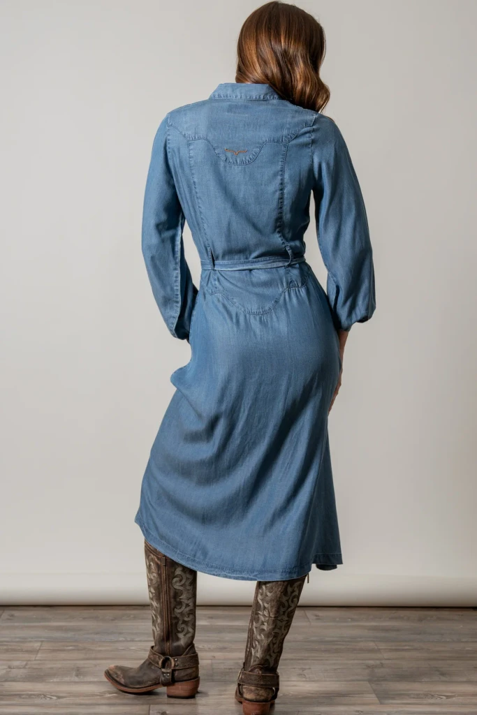 Women's Kimes Dress, Channy, Denim Button Up Midi