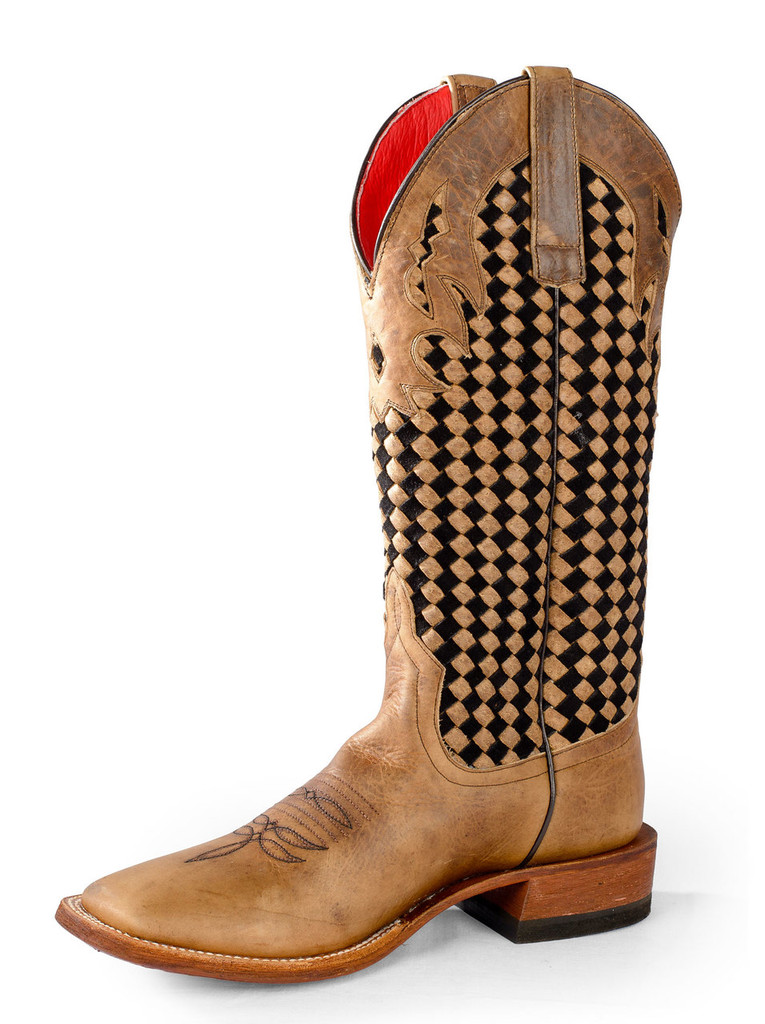 Women's Macie Bean Boot, Brown W/ Boot Weave Top