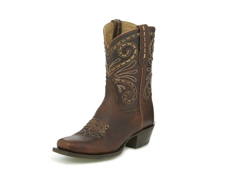 靴 tony lama short Western boots leather Women's Tony Lama Boot, Brown Short Top, Fashion Toe - Chick Elms