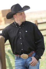 Men's Cinch L/S, Solid Pinpoint Black