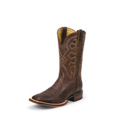 Men's Nocona Boot, Dark Brown Square Toe, Cognac Zulu