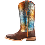 Women's Ariat Boot, Gringa, Brown with Ranbow Scale Shaft