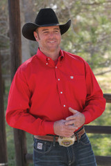 Men's Cinch L/S, Solid Red Button Up