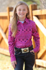Girls Cruel Girl L/S, Hot Pink Aztec Girls Cruel Girl L/S, Hot Pink Aztec