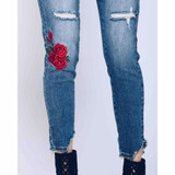 Women's KanCan Jeans, Barlett Betty, Skinny with Rose Embroidery