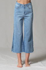 Women's By Together Jeans, Cropped, Oversized Flare, Raw Edge