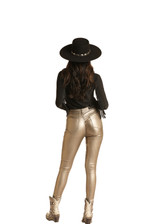 Women's Rock & Roll Jeans, High Rise Skinny, Metallic Gold