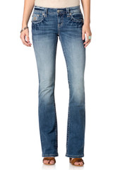 Women's Miss Me Jean, Orange and Turquoise Stitching Women's Miss Me Jean, Orange and Turquoise Stitching