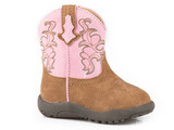 Infant Roper Boots, Blaze, Pink Shaft, Tan Vamp