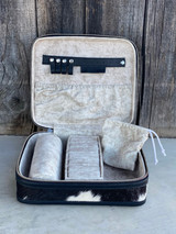 Cheeky's Jewelry Case, Aiyanna, Tooled Leather with Hair on Hide