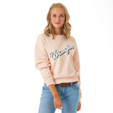 Women's Wrangler Sweatshirt, Peach with White and Black Logo Women's Wrangler Sweatshirt, Peach with White and Black Logo