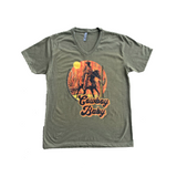 Women's Ranch Swag Tee, Cowboy Baby, V-Neck, Olive