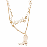 Treasure Jewels Necklace, Howdy Boot, Gold
