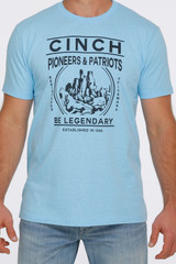 Men's Cinch Tee, Heather Light Blue, Cinch Pioneers & Patriots