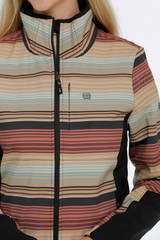 Women's Cinch Jacket, Bonded, Brown and Tan Serape