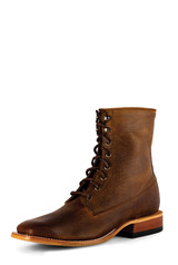 Men's Horsepower Boots, Distressed Bison Lace Up, Square Toe