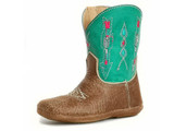 Toddler Roper Boots, Turquoise Shaft with Arrow Print