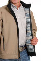 Men's Cinch Jacket, Bonded, Sand Tan with Aztec Arm Logo