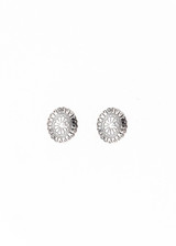 West & Co Earring, Silver Stamped Flower Concho, Post