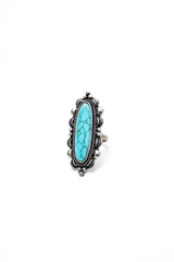 West & Co Ring, Silver & Turquoise, Adjustable