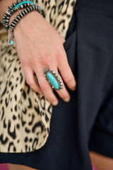 West & Co Ring, Silver & Turquoise, Adjustable