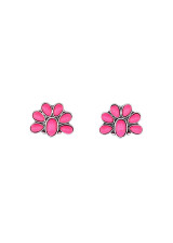 West & Co Earrrings, Half Flower Pink Post