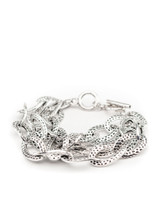 West & Co. Bracelet, 3 Strand Hammered Silver Chain