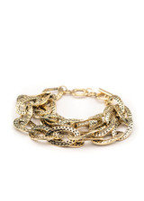 West & Co. Bracelet, 3 Strand Hammered Gold Chain