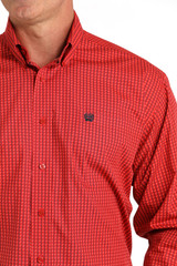 Men's Cinch L/S, Red with Money $ Print Men's Cinch L/S, Red with Money $ Print