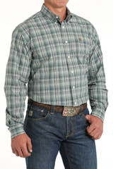 Men's Cinch L/S, Green and Brown Plaid Men's Cinch L/S, Green and Brown Plaid