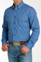 Men's Cinch L/S, Modern Fit, Royal Blue with White Print Men's Cinch L/S, Modern Fit, Royal Blue with White Print