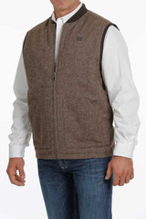 Men's Cinch Vest, Dark Brown Canvas, Reversible Men's Cinch Vest, Dark Brown Canvas, Reversible