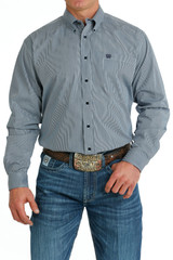Men's Cinch L/S, Light Blue and Dark Blue Pinstripe Men's Cinch L/S, Light Blue and Dark Blue Pinstripe